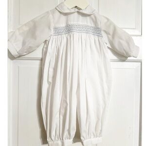 Sarah Louise Smocked Romper Sz 3M